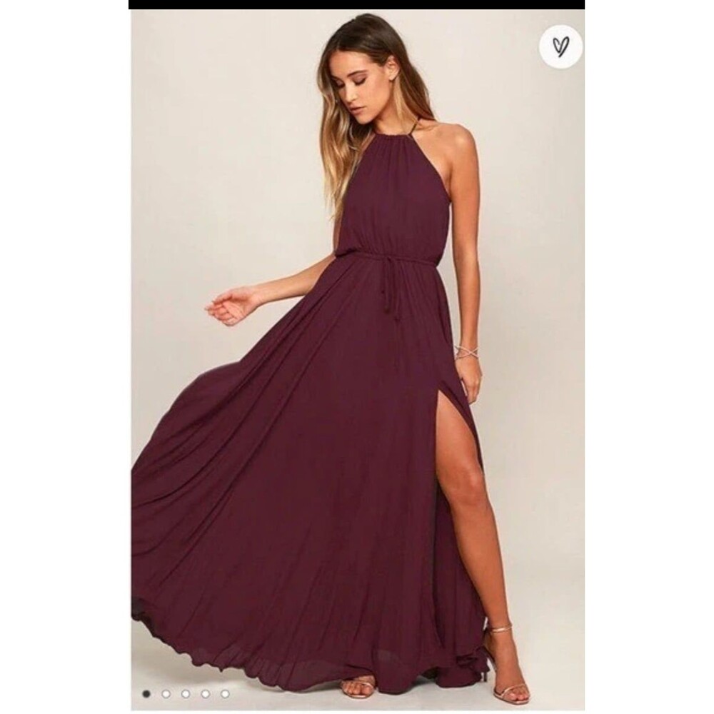 Lulus Essence of Style Plum Purple Maxi Dress XS NWT